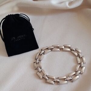 ST JOHN Vintage(Signed) Silver-Tone Chain Necklace